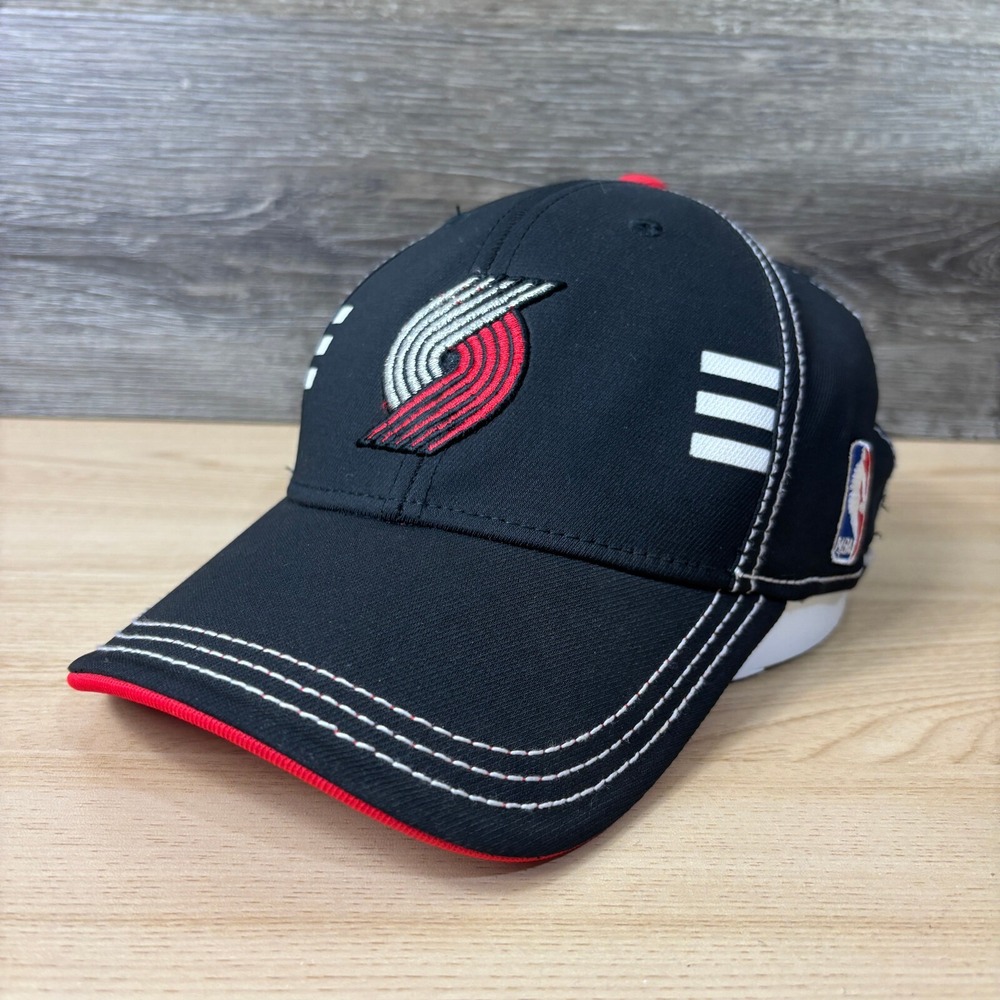 Portland Trail‎ Blazers Hat Cap Fitted Small Black NBA Basketball Adidas